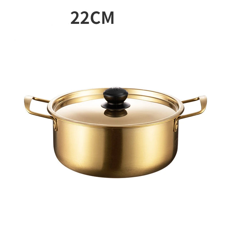 Golden Stainless Steel Noodle Pot with Lid 03