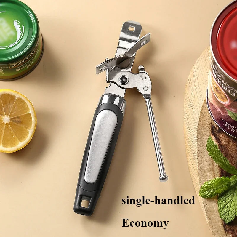 Heavy Duty Manual Can Opener with Bottle Opener – Stainless Steel Cutting Wheel & Easy-Turn Knob – Perfect for Tins, Cans & Bottle Caps