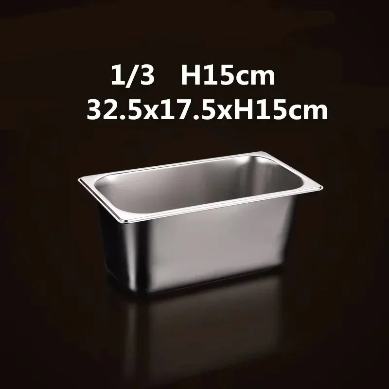 304 Stainless Steel Gastronorm Food Pan – GN Chafing & Buffet Container, Available in 1/9, 1/6, 1/4, 1/3 & 1/2 Sizes with Multiple Depths & Matching Lids