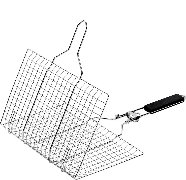 Foldable Stainless Steel BBQ Grill Basket