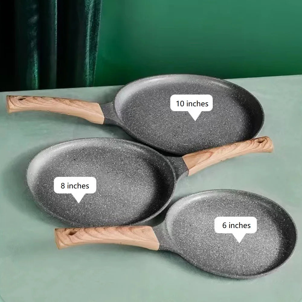 Nonstick Crepe Pan 6 8 10 Inch Flat Pan With Stay Cool Handle For Induction And Gas Stoves