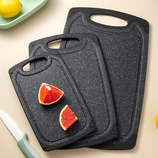 Textured Plastic Chopping Board – Thick Non-Slip Hangable Cutting Board for Separate Food Prep – Perfect for Meat, Veg & Fruit – Available in 3 Sizes