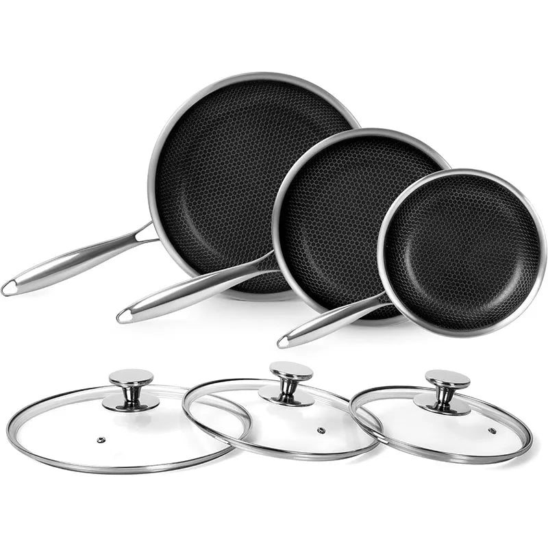 Stainless Steel Honeycomb Frying Pan