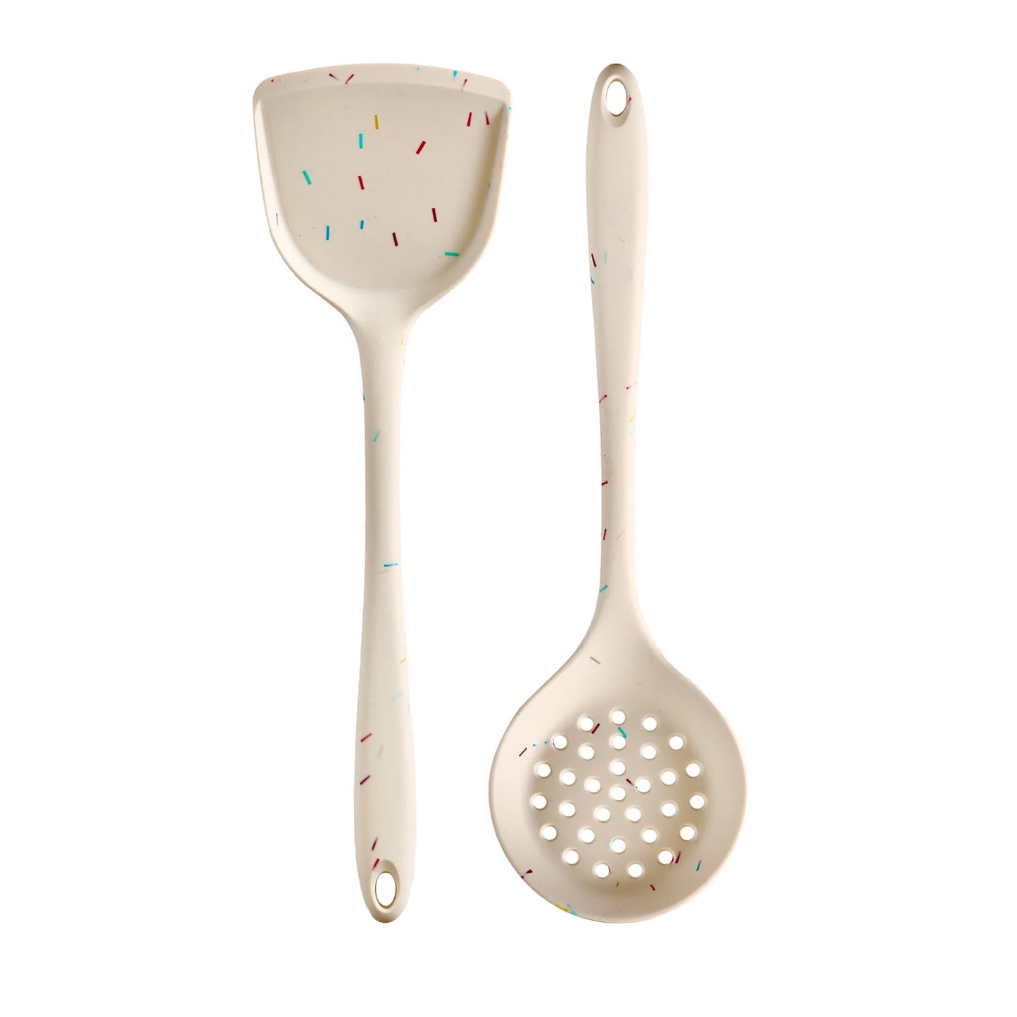 7-Piece Silicone Cooking Utensil Set – Food-Grade Silicone, Long Handle Soup Ladle, Skimmer, Stir Fry Spatula, Slotted Spatula, Spaghetti Server, Rice Spoon, Spoon Spatula, High Temperature Resistant, Great for Cooking and Baking