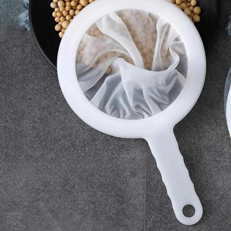 Ultra-Fine Nylon Mesh Strainer Spoon – Washable Filter Sieve for Soy Milk, Juice, Coffee & Tea – Best for Smooth, Pulp-Free Drinks – Available in 100, 200 & 400 Mesh