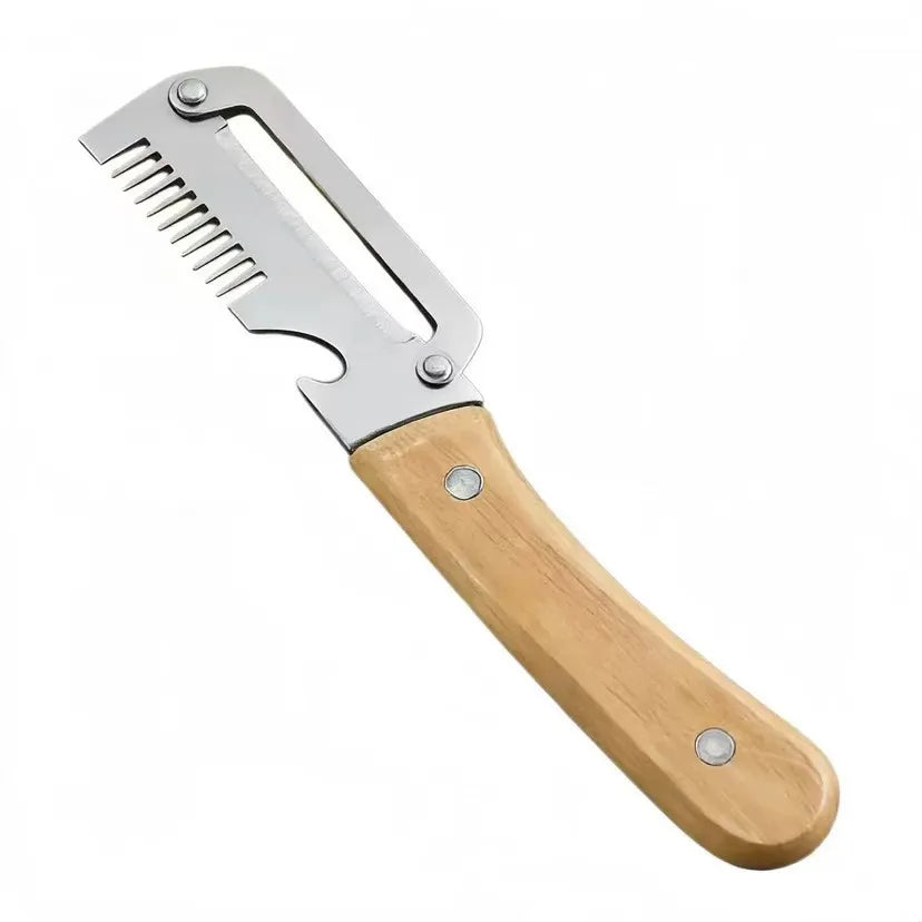 2 in 1 Stainless Steel Vegetable Peeler with Bottle Opener – Wooden Handle Potato, Carrot & Pumpkin Peeler – Great for Everyday Veg Prep