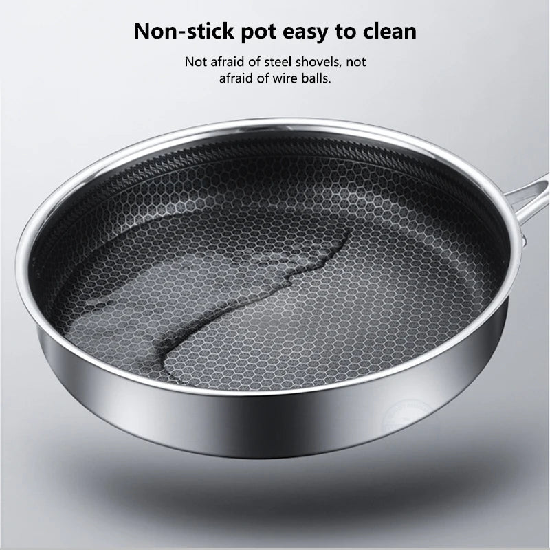 Stainless Steel Honeycomb Frying Pan 28cm