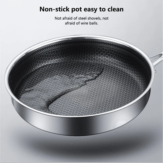Stainless Steel Honeycomb Frying Pan 28cm