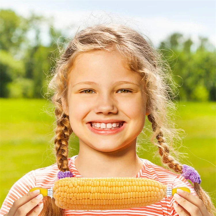 12 Piece Stainless Steel Corn Holders – BBQ Corn on the Cob Forks & Skewers – Best for Barbecues, Picnics & Family Meals