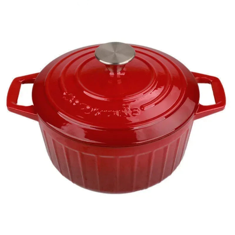 Non-Stick Cast Aluminium Enamelled Cooking Pot with Lid - Available in 2.75L & 4.75L