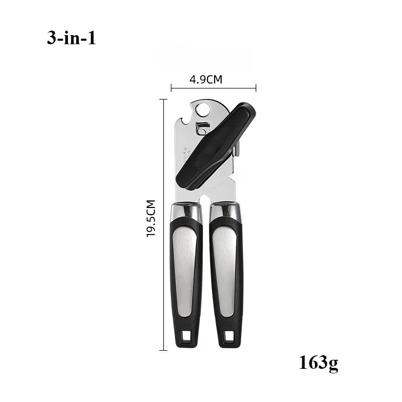 Heavy Duty Manual Can Opener with Bottle Opener – Stainless Steel Cutting Wheel & Easy-Turn Knob – Perfect for Tins, Cans & Bottle Caps