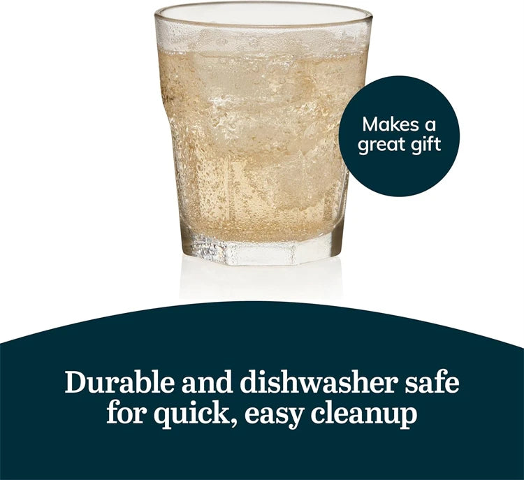 248ml Stackable Square Drinking Glasses – Reusable Glass Tumblers – Ideal for Water, Juice, Milk & Coffee – Available in 1 & 2 Pieces
