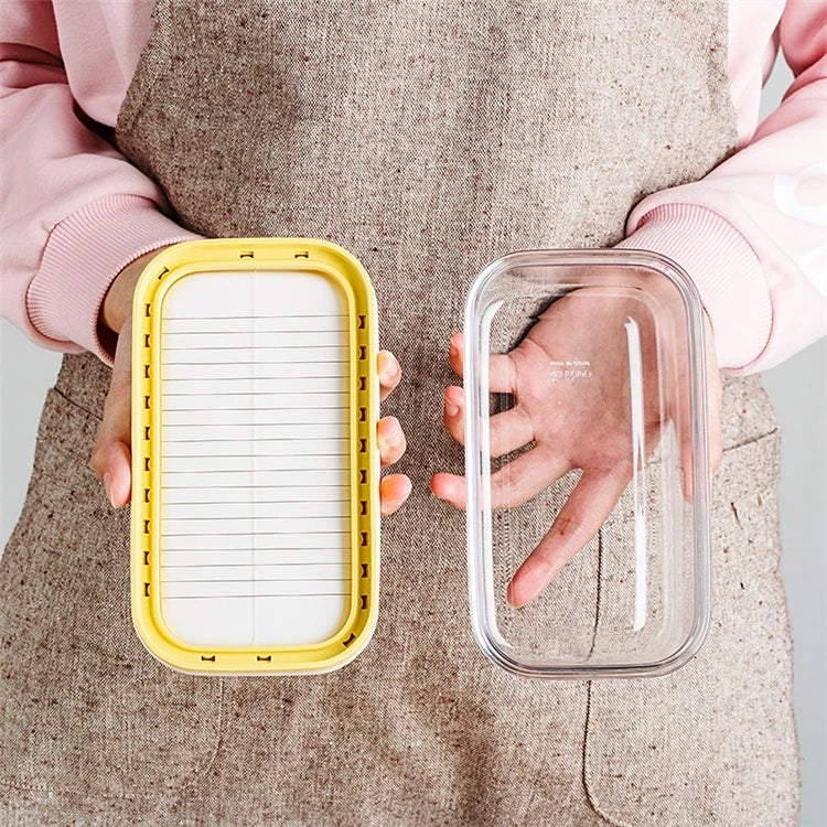 Stainless Steel Butter Dish with Lid & Cutter – Rectangle Butter Keeper & Container – Perfect for Storing & Slicing Butter in the Fridge