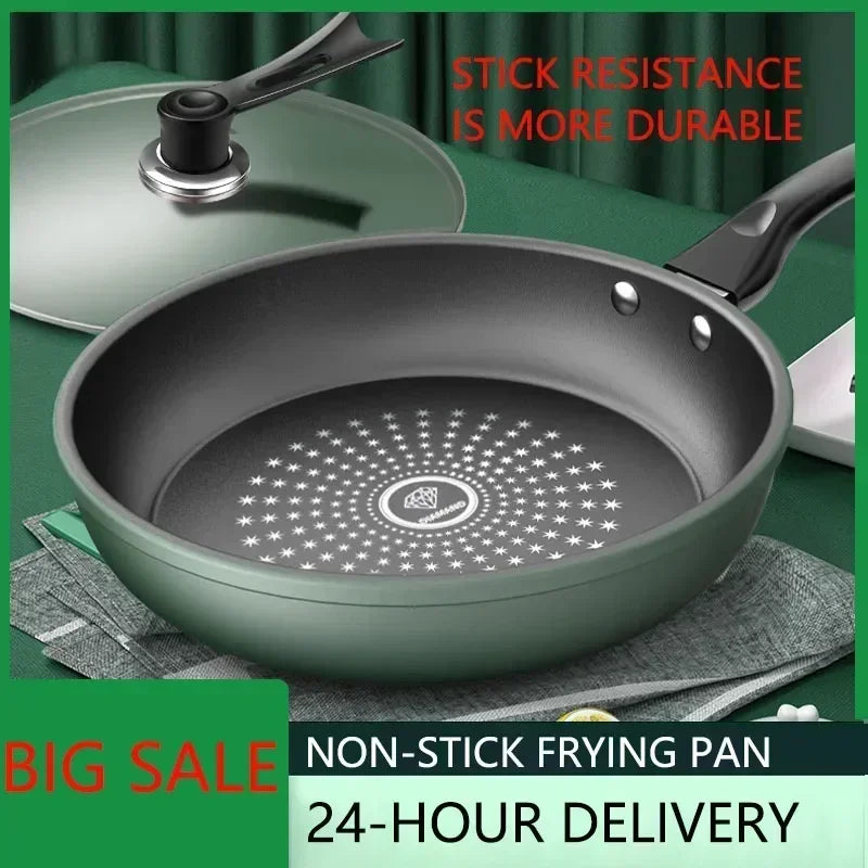Non-Stick Frying Pan with or without Lid – Low-Smoke Ceramic Coated Skillet for Gas & Induction – Perfect for Eggs, Stir-Fries & Everyday Cooking – Available in 24cm & 26cm