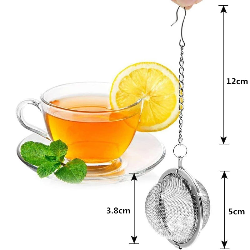Stainless Steel Mesh Tea Infuser Ball – Fine Loose Leaf Tea Strainer & Filter – Ideal for Loose Tea, Herbal Tea & Mulling Spices – Available in Small, Medium & Large