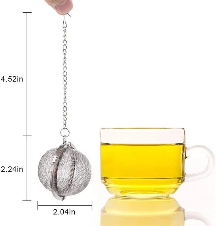 Stainless Steel Mesh Tea Infuser Ball – Fine Loose Leaf Tea Strainer & Filter – Ideal for Loose Tea, Herbal Tea & Mulling Spices – Available in Small, Medium & Large