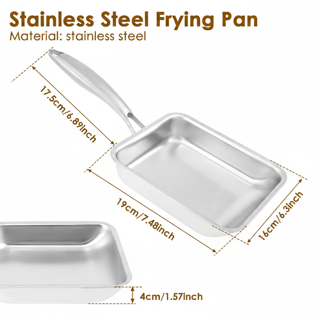 Stainless Steel Tamagoyaki Japanese Omelette Pan