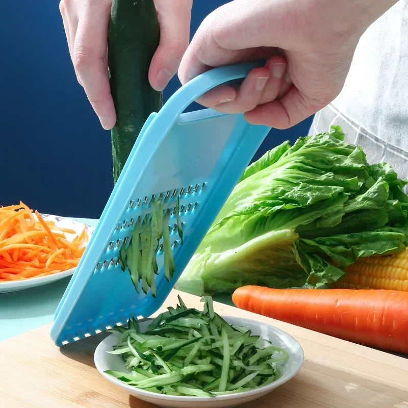 Manual Vegetable Grater & Slicer – Carrot & Cabbage Shredder with Stainless Steel Blades – Great for Salads, Coleslaw & Stir-Fries – Available in Blue, White & Green Colours