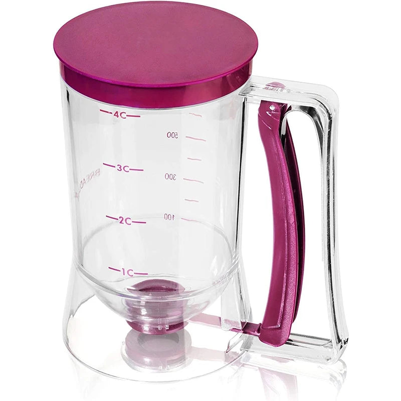 900ml Pancake Batter Dispenser with Measuring Label – 4 Cup Cupcake & Cookie Batter Dispenser – Great for Pancakes, Waffles & Cupcakes – Available in 1 Piece & 2 Pieces