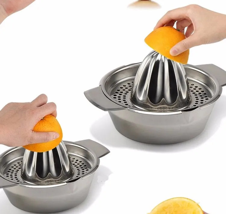 Stainless Steel Lemon Squeezer Cup with Reamer – Manual Citrus Juicer for Lemons & Oranges – Great for Fresh Juice & Cooking