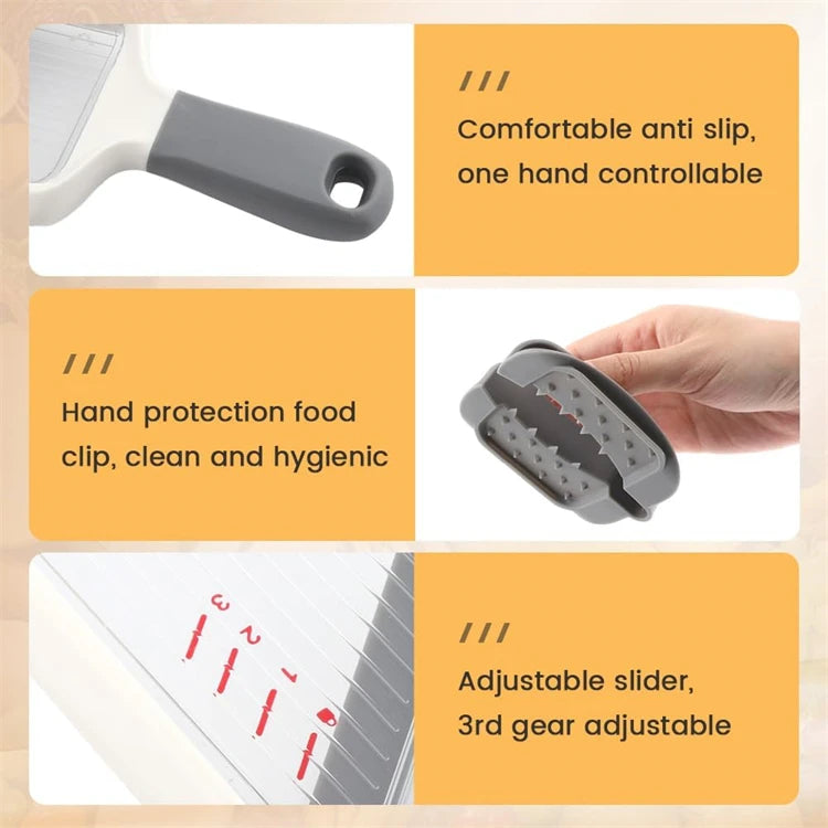 Handheld Mandoline Slicer with Adjustable Stainless Steel Blade