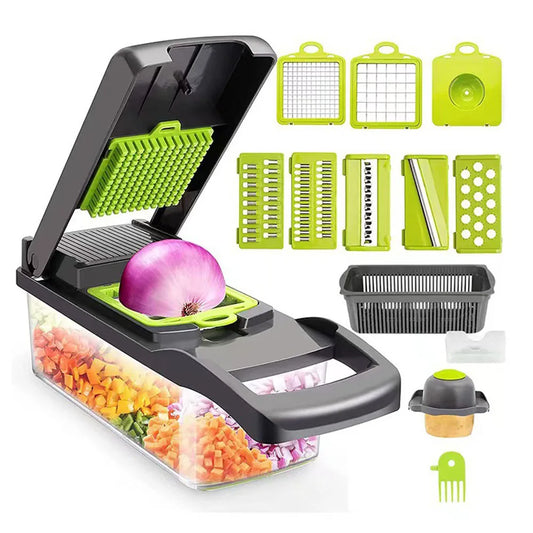 Vegetable Chopper & Mandoline Slicer with Container – Onion, Salad & Veggie Chopper with Cheese Grater – Best for Quick, Easy Meal Prep – Available in Green, Green, Green & Green Colours Green United Kingdom