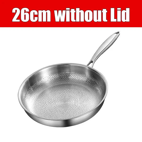 Stainless Steel Hammered Frying Pan 26cm without Lid