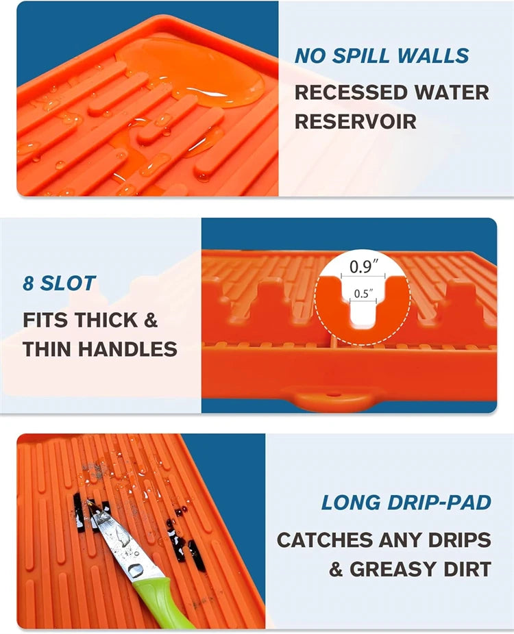 Heat Resistant Silicone Griddle Tool Mat – Grill Side Shelf Mat & BBQ Utensil Rest – Great for Flat Top Griddles & Outdoor Cooking
