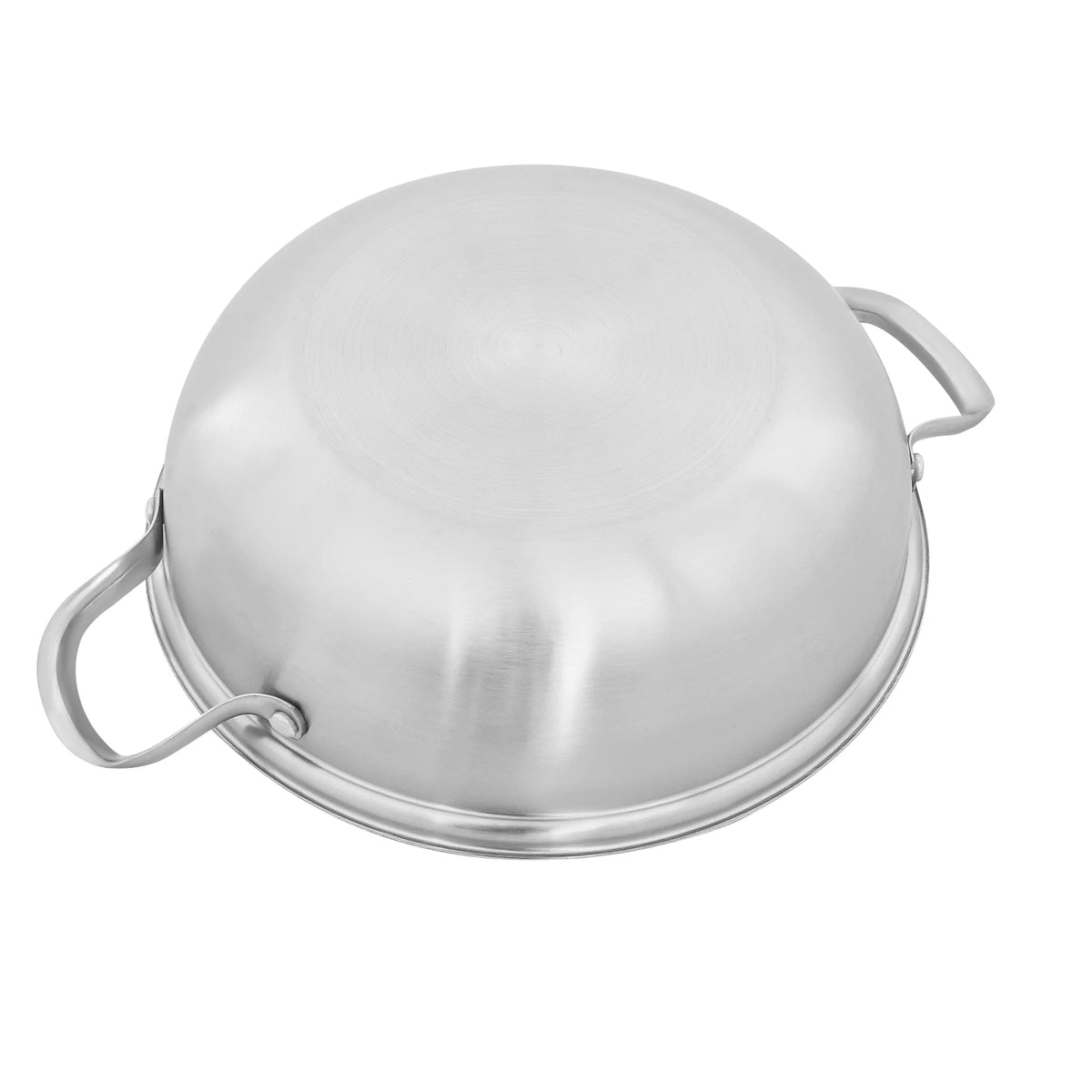 Stainless Steel Double Handle Wok with Lid & Steamer Rack – Composite Steel Soup Pot & Stir-Fry Pan – Ideal for Soups, Steaming & Stir-Frying (26cm)