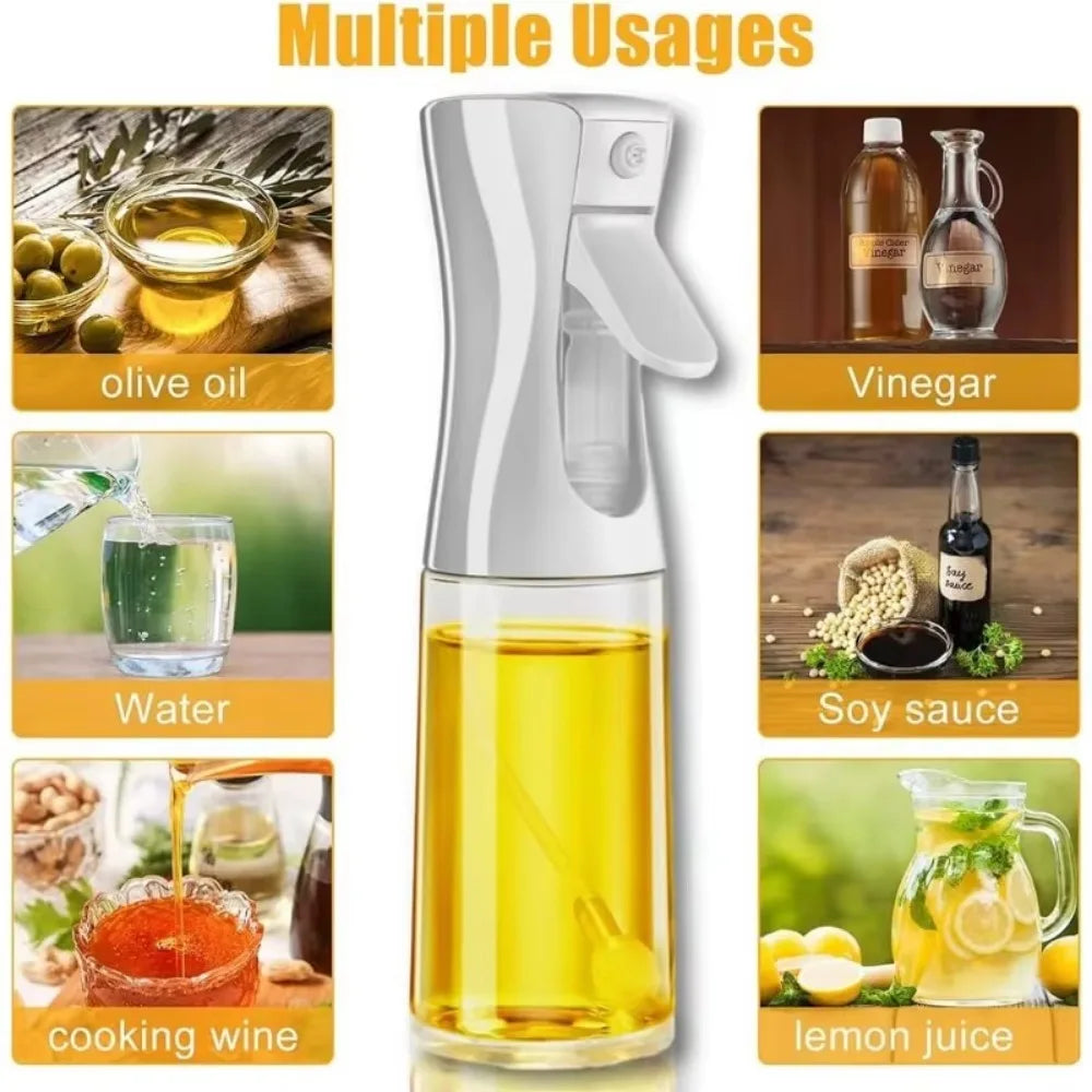 Oil Spray Bottle for Cooking – Reusable Olive Oil Mister & Vinegar Sprayer – Best for Air Fryers, Salads & BBQ – Available in 200ml, 300ml & 500ml, Black or White