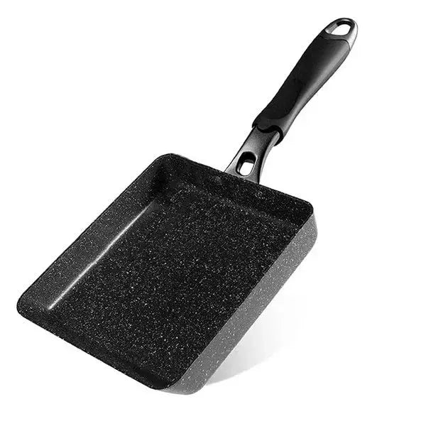 Tamagoyaki Pan – Non-Stick Rectangular Egg Frying Pan with Heat-Resistant Polymer Handle – Available with Glass Lid or Without Lid Pan Without Lid