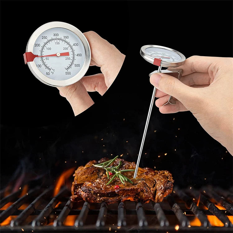 Stainless Steel Deep Fry Thermometer with Instant Read Dial