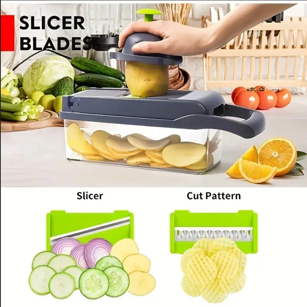 Vegetable Chopper & Mandoline Slicer with Container – Onion, Salad & Veggie Chopper with Cheese Grater – Best for Quick, Easy Meal Prep – Available in Green, Green, Green & Green Colours