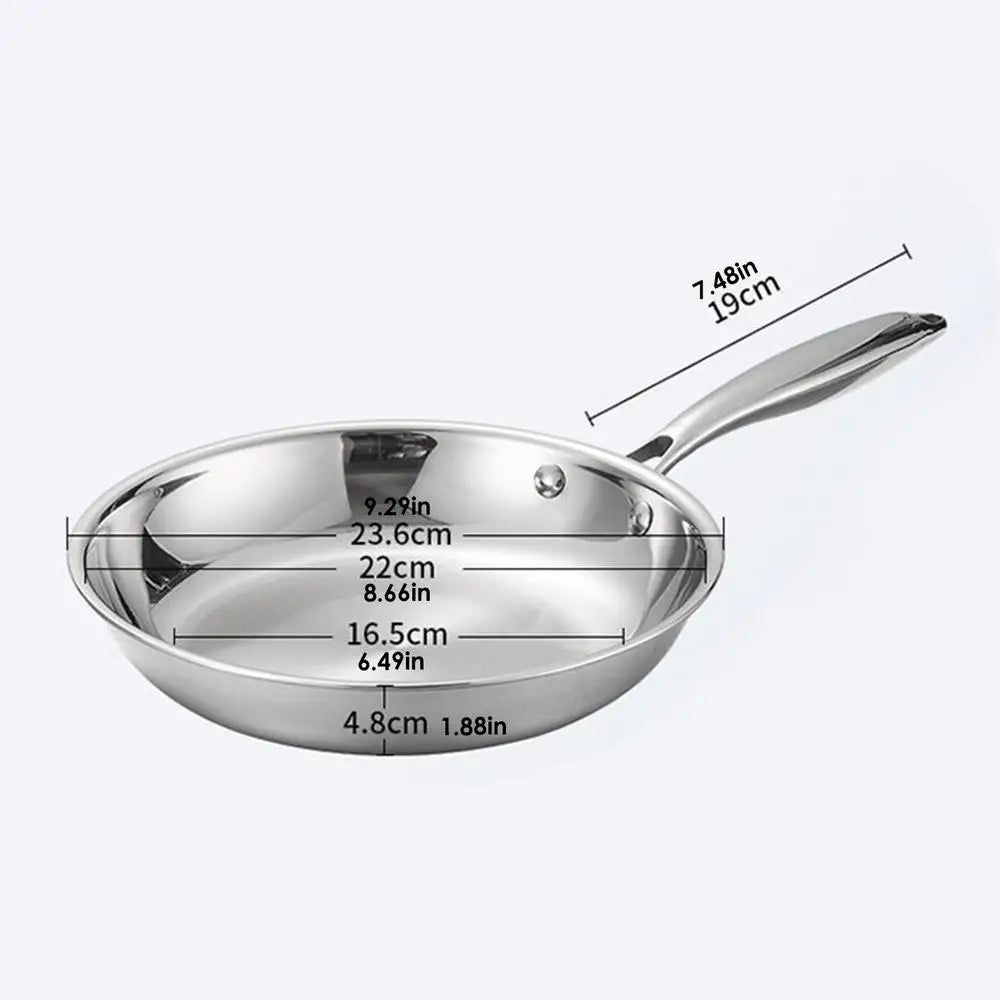 Stainless Steel Frying Pan –Multipurpose Skillet for Searing, Sautéing, Stir-Frying, Simmering & Pan-Frying Daily Meals & Oven-Safe – Induction, Gas & Electric Compatible – Available in 20cm,22cm, 24cm, 28cm