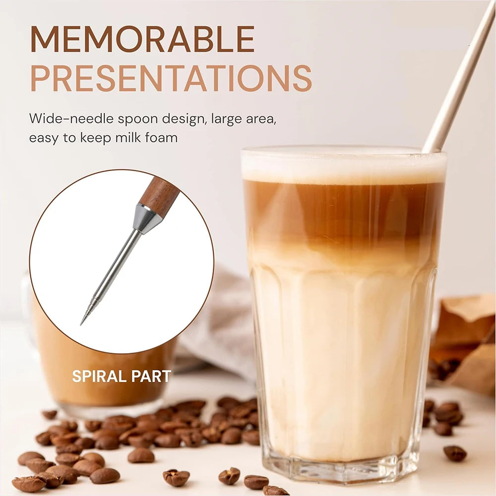 Stainless Steel Latte Art Pen with Wooden Handle – Coffee Decorating Needle – Perfect for Cappuccino Art, Hearts & Swirls