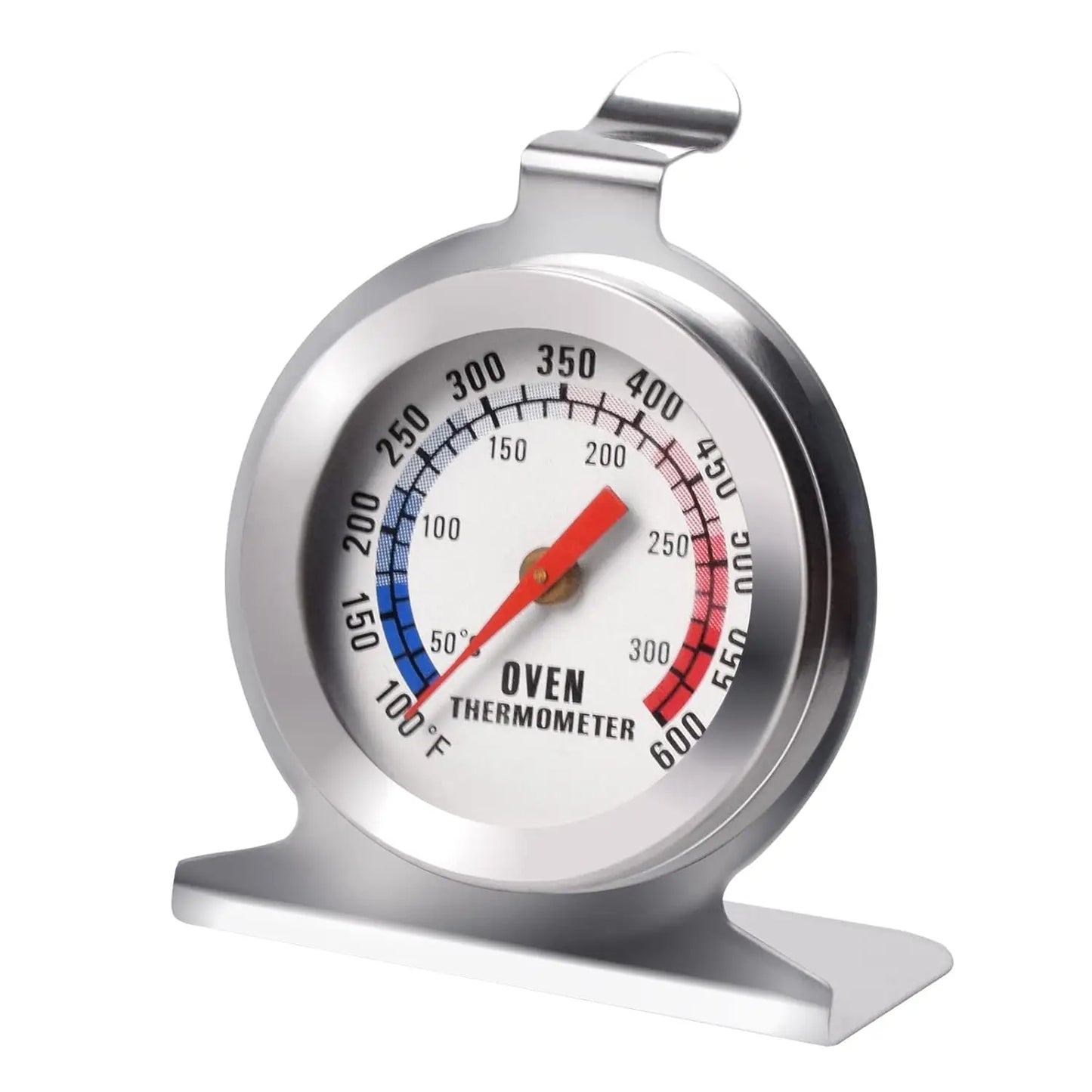 Stainless Steel Oven Thermometer with Hook Silver