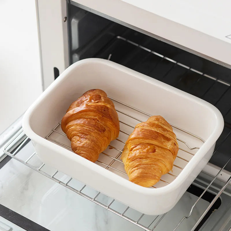 Ceramic Baking Dish with Removable Stainless Steel Rack