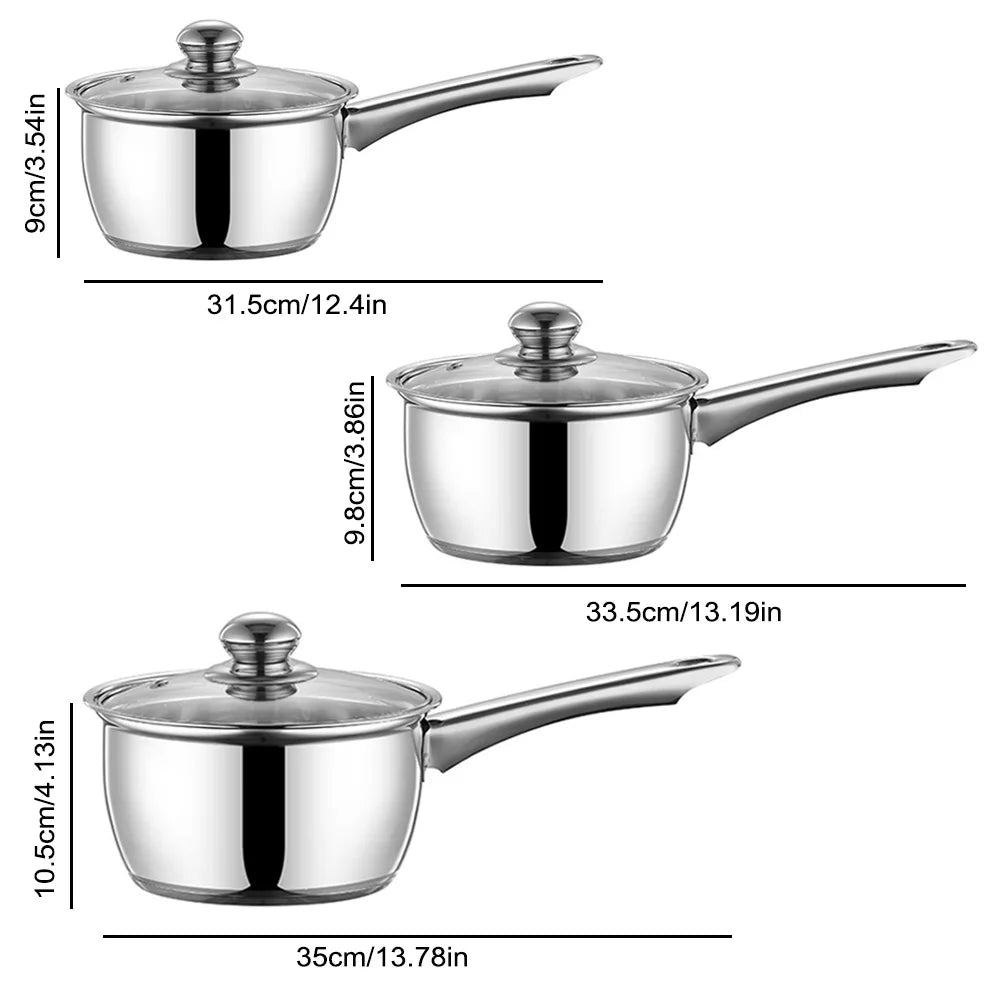 12 Piece Stainless Steel Cookware Set with Glass Lids & Kitchen Utensils – Double-Bottom Pots for All Hobs – Best for Home Cooking & Dinner Parties