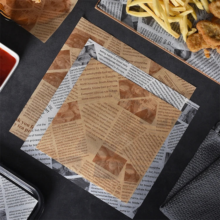 50 Piece Greaseproof Deli Paper Sheets – Non-Stick Sandwich Wrapping & Baking Paper – Perfect for Burgers, Sandwiches, Bread & Pizza – Available in Brown & White