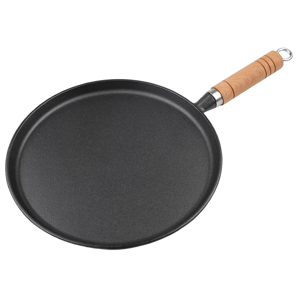 Cast Iron Frying Pan – Pre-Seasoned Skillet & Pancake Pan with Long Handle – Ideal for Steaks, Eggs & Crepes (23cm)