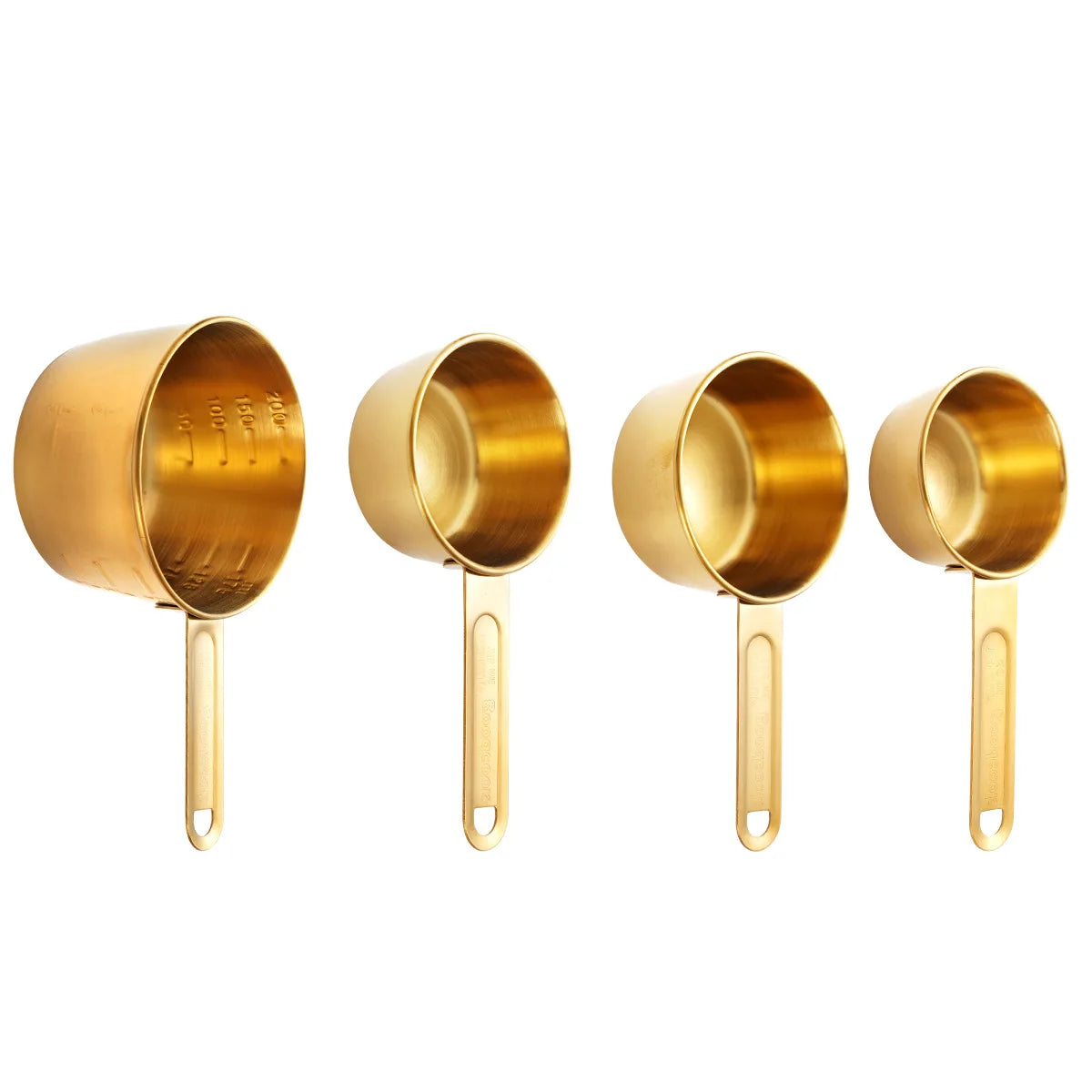 8 Piece Gold Measuring Cups And Spoons Set Stainless Steel