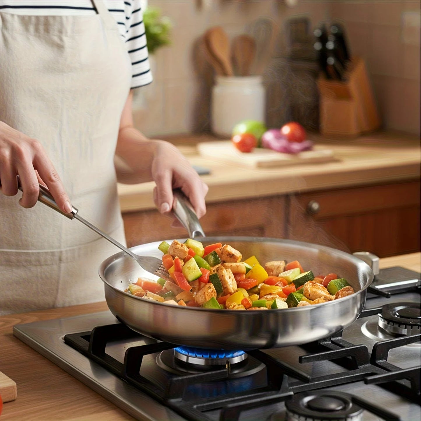 316L Stainless Steel Uncoated Frying Pan