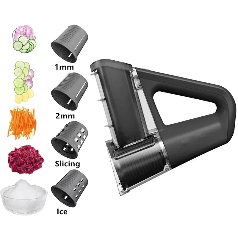 40W Electric Cheese Grater & Salad Maker with 4 Stainless Steel Blades – Electric Rotary Slicer & Shredder – Great for Cheese, Vegetables & Fruit – Available in Pink, Green & Black Colours