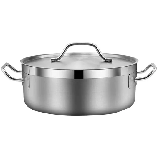 Stainless Steel Sauté Pan with Lid & Dual Handles – Durable, Even-Heat Deep Pan for Sautéing, Frying, Searing, Stewing, Simmering & One-Pot Meals – Compatible with Gas, Induction & Electric Stoves – Available in 26cm