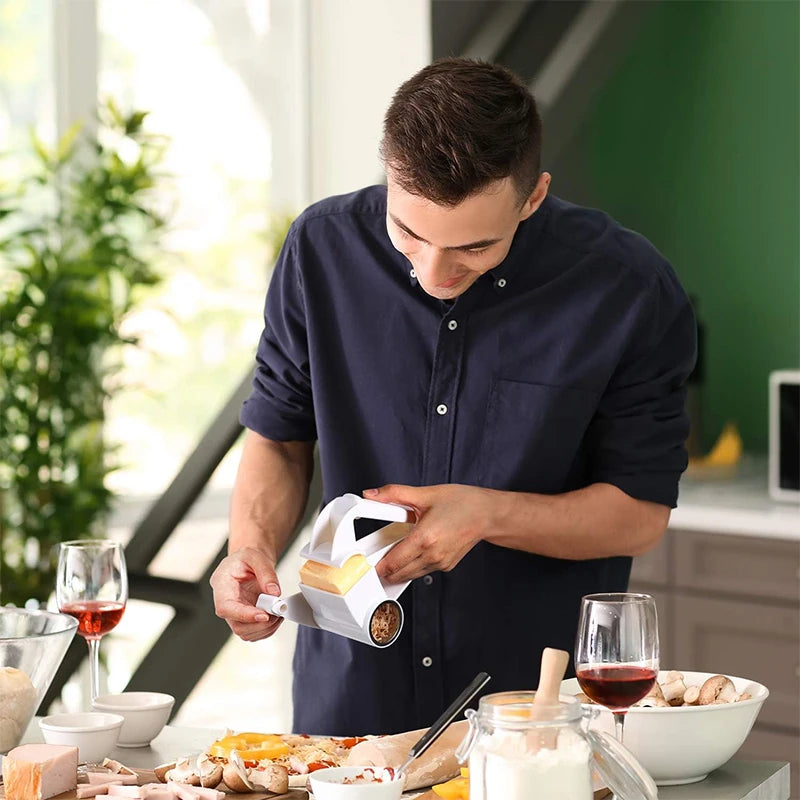 Handheld Rotary Cheese Grater with Stainless Steel Drum – Manual Cheese Grater – Great for Hard Cheese, Chocolate & Nuts