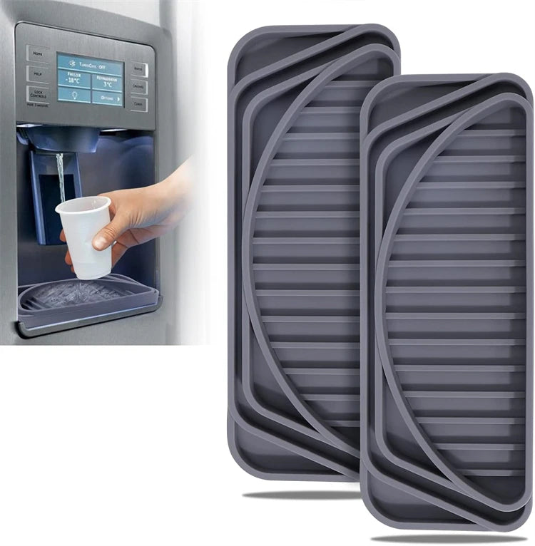 Silicone Refrigerator Drip Tray Pad – Cuttable Water Dispenser Drip Catcher & Protector – Perfect for Fridge Water & Ice Dispensers – Available in Black & Grey Colours