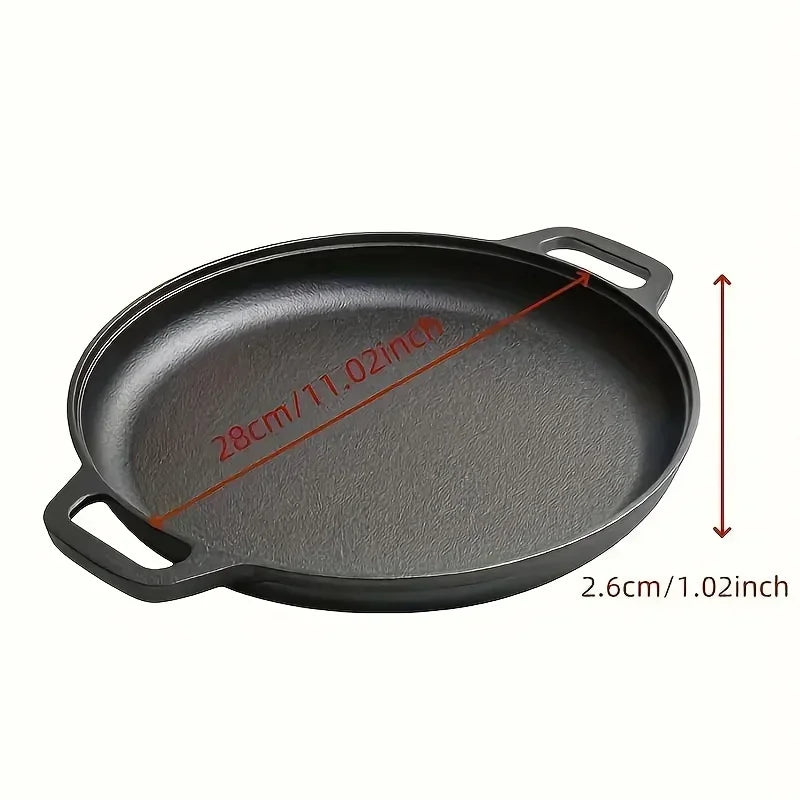 Large Cast Iron Flat Pan – Round Griddle Skillet for Pizza, Pancakes & Steaks – Ideal for Home & Outdoor Cooking – Available in 28cm, 30cm, 33cm & 35cm
