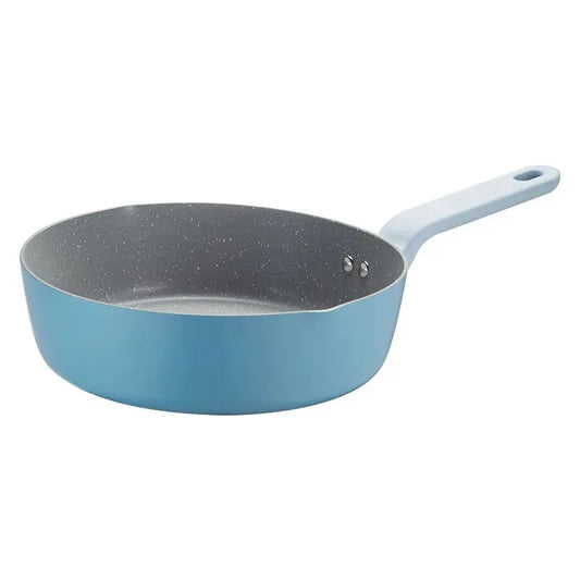 Blue Maifan Stone Non-Stick Frying Pan with Glass Lid – Aluminium Alloy Skillet with Anti-Scald Handle – Flat-Bottomed Design for Even Cooking & Easy Cleaning – Ideal for Steaks, Eggs, Sautéing & Daily Meals