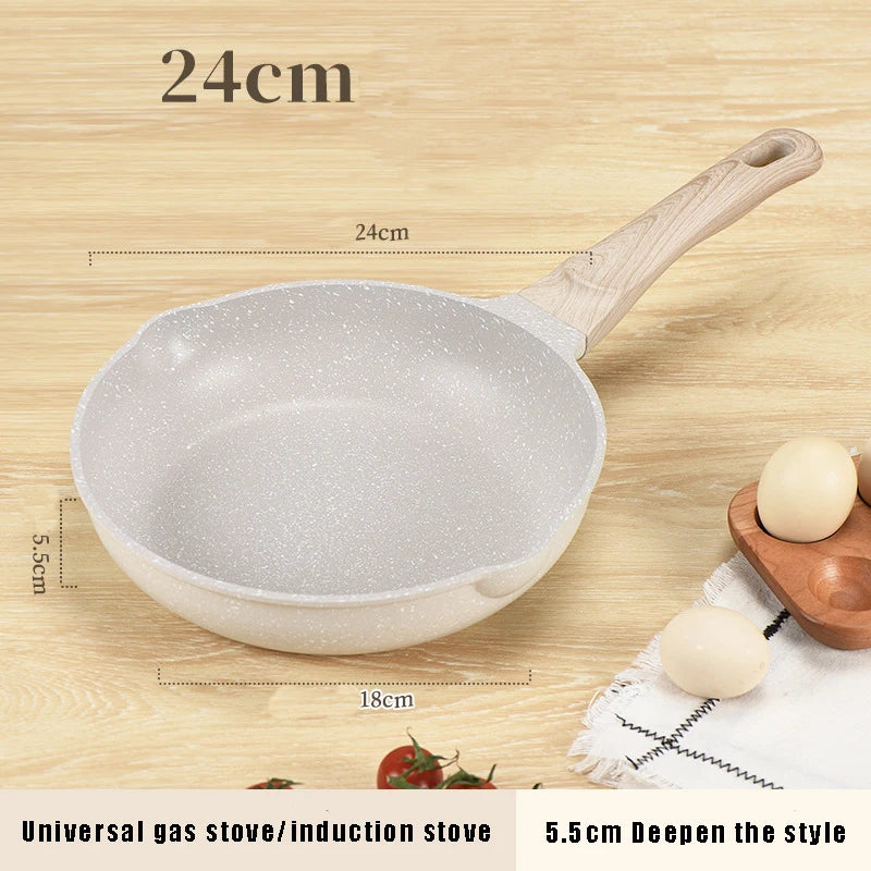 Ceramic Non-Stick Frying Pan with Medical Stone Coating – Eco-Friendly & Durable – Ideal for Eggs, Steaks, Pancakes, Frying, Searing & Daily Cooking – Works on Gas & Induction Cookers