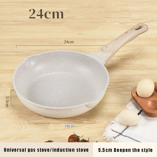 Ceramic Non-Stick Frying Pan with Medical Stone Coating – Eco-Friendly & Durable – Ideal for Eggs, Steaks, Pancakes, Frying, Searing & Daily Cooking – Works on Gas & Induction Cookers